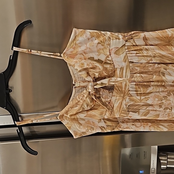 💕ZIMMERMANN💕 Moonshine Andie Tie Front Linen Maxi Dress ~ Sepia Floral Print 2 - Picture 14 of 16